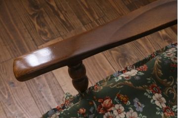 中古　飛騨産業　キツツキ　穂高シリーズ　絵画のようなファブリックが素敵な3人掛けソファ(アームソファ)(R-039570)
