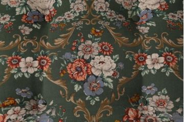 中古　飛騨産業　キツツキ　穂高シリーズ　絵画のようなファブリックが素敵な3人掛けソファ(アームソファ)(R-039570)