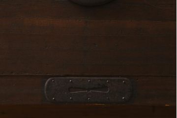 アンティーク家具　和製アンティーク　明治大正期　鉄脚付リメイク　すっきりとした佇まいが魅力の箪笥リビングボード(ローボード、チェスト、引き出し)(R-039572)