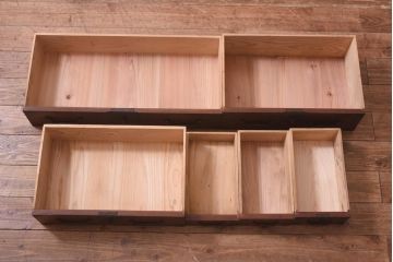 アンティーク家具　和製アンティーク　明治大正期　三方ケヤキ材　新潟県産　上手物!　上質な和の趣漂う帳場箪笥(和タンス、時代箪笥、収納棚、引き出し)(R-039576)