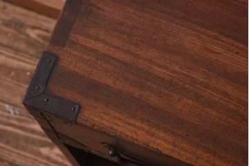 アンティーク家具　和製アンティーク　明治大正期　三方ケヤキ材　新潟県産　上手物!　上質な和の趣漂う帳場箪笥(和タンス、時代箪笥、収納棚、引き出し)(R-039576)