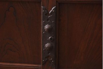 アンティーク家具　和製アンティーク　明治大正期　三方ケヤキ材　新潟県産　上手物!　上質な和の趣漂う帳場箪笥(和タンス、時代箪笥、収納棚、引き出し)(R-039576)