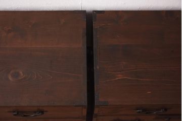 アンティーク家具　和製アンティーク　大正期　ヒノキ材　上品な佇まいが魅力の重ね箪笥(和タンス、衣装箪笥、引き出し)(R-039579)