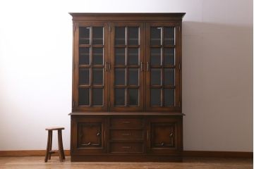 中古　永田良介商店　シックな雰囲気あふれる食器棚(カップボード、収納棚、キャビネット)(R-039581)