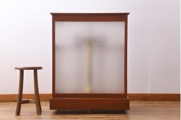 アンティーク雑貨　島津製作所　上皿天秤　ガラスケース　はかり　化学天秤(R-039585)