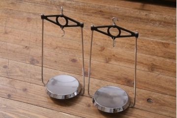 アンティーク雑貨　島津製作所　上皿天秤　ガラスケース　はかり　化学天秤(R-039585)