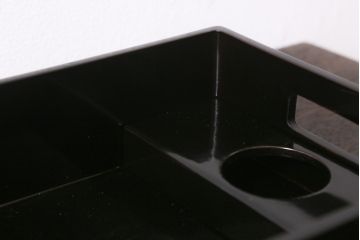 古民具・骨董　大正昭和初期　煙草盆一対　銅火入　漆器　箱付(R-039604)