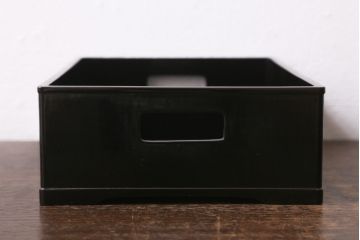 古民具・骨董　大正昭和初期　煙草盆一対　銅火入　漆器　箱付(R-039604)
