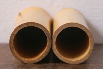 古民具・骨董　大正昭和初期　煙草盆一対　銅火入　漆器　箱付(R-039604)