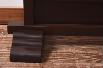 ヴィンテージ家具　松本民芸家具　格子のデザインが上品なC型衝立(つい立て、パーテーション、ビンテージ)(定価約14万円)(R-039609)