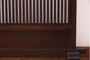 中古　松本民芸家具　上品な和の空間を演出するすりガラス付き衝立(つい立て、パーテーション)(R-039611)