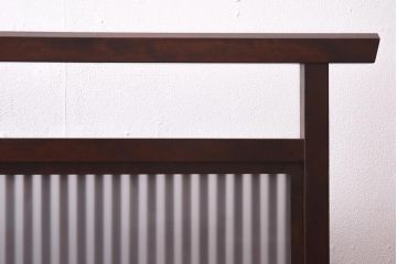 中古　松本民芸家具　上品な和の空間を演出するすりガラス付き衝立(つい立て、パーテーション)(R-039611)