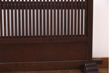 中古　松本民芸家具　上品な和の空間を演出するすりガラス付き衝立(つい立て、パーテーション)(R-039612)