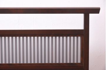 中古　松本民芸家具　上品な和の空間を演出するすりガラス付き衝立(つい立て、パーテーション)(R-039612)