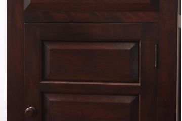 中古　松本民芸家具　シックな佇まいのC型電話台(サイドチェスト、引き出し、収納棚)(定価約11万円)(R-039615)