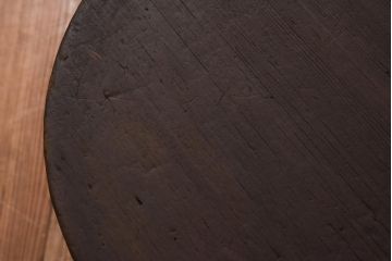 アンティーク家具　鉄脚　昭和中期　古い質感が味わい深いレトロな丸スツール(チェア、椅子)(R-039617)