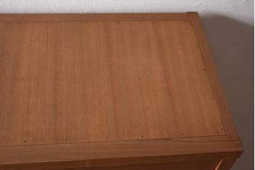 中古　民芸家具　網代引戸　柔らかな木味が上品な置水屋(茶水屋、茶道具、収納棚、引き出し)(R-039619)