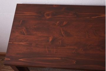 アンティーク家具　和製アンティーク　リメイク　当店オリジナルガラス　花菱ガラス　鉄脚がおしゃれなキャビネット(戸棚、収納棚)(R-039626)