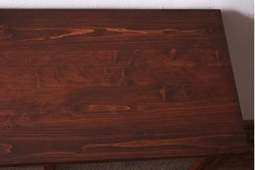 アンティーク家具　和製アンティーク　リメイク　当店オリジナルガラス　花菱ガラス　鉄脚がおしゃれなキャビネット(戸棚、収納棚)(R-039626)