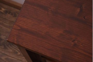 アンティーク家具　和製アンティーク　リメイク　当店オリジナルガラス　麻の葉ガラス　脚付き　ノスタルジックな雰囲気漂うキャビネット(戸棚、収納棚)(R-039627)