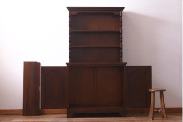 中古　松本民芸家具　#36型皿棚　品のある佇まいが素敵な食器棚(カップボード、収納棚、飾り棚)(定価36万円)(R-039628)