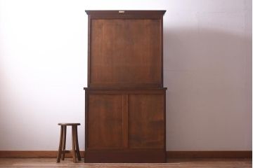 中古　松本民芸家具　#36型皿棚　品のある佇まいが素敵な食器棚(カップボード、収納棚、飾り棚)(定価36万円)(R-039628)