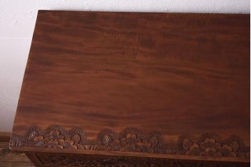 ビンテージ家具　中古　伝統工芸　軽井沢彫り　和空間を高める桜の浮き彫りのビンテージチェスト(引き出し)(R-039629)