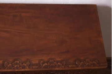 ビンテージ家具　中古　伝統工芸　軽井沢彫り　和空間を高める桜の浮き彫りのビンテージチェスト(引き出し)(R-039629)