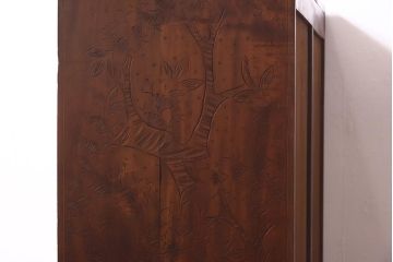 ビンテージ家具　中古　伝統工芸　軽井沢彫り　和空間を高める桜の浮き彫りのビンテージチェスト(引き出し)(R-039629)