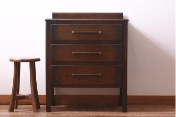 ヴィンテージ家具　イギリスビンテージ　オーク材　カントリースタイルにぴったりなサイドチェスト(引き出し)(R-039630)