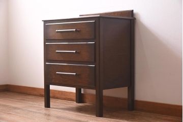 ヴィンテージ家具　イギリスビンテージ　オーク材　カントリースタイルにぴったりなサイドチェスト(引き出し)(R-039630)