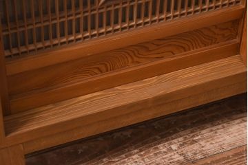 ラフジュ工房オリジナル　古建具リメイク　五七の桐紋　組子　上品な和の雰囲気が魅力的なテレビ台(ローボード、収納棚、テレビボード、書院戸)(R-039640)