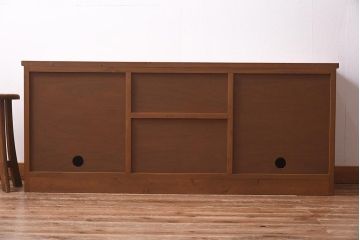 ラフジュ工房オリジナル　古建具リメイク　組子　和テイストのお部屋におすすめなテレビ台(ローボード、収納棚、テレビボード、書院戸)(R-039658)