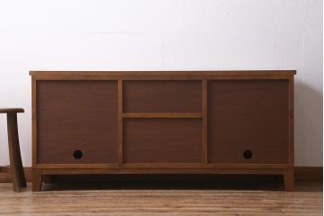 ラフジュ工房オリジナル　古建具リメイク　脚付き　組子　和テイストのお部屋におすすめなテレビ台(ローボード、収納棚、テレビボード、書院戸)(R-039662)