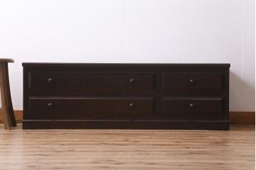 中古　北海道民芸家具　気品漂うベンチチェスト(ローボード、テレビボード、テレビ台、ローチェスト)(定価18万円)(R-039663)