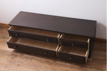 中古　北海道民芸家具　気品漂うベンチチェスト(ローボード、テレビボード、テレビ台、ローチェスト)(定価18万円)(R-039663)