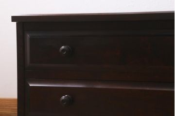 中古　北海道民芸家具　気品漂うベンチチェスト(ローボード、テレビボード、テレビ台、ローチェスト)(定価18万円)(R-039663)