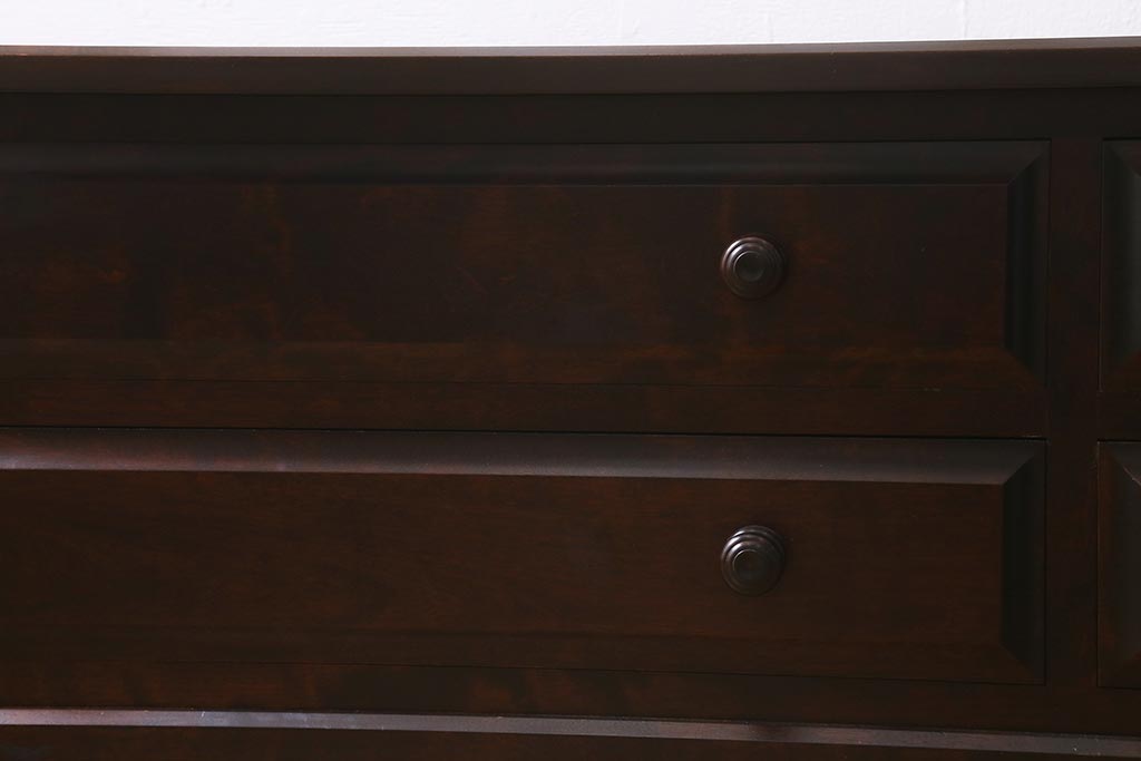 中古　北海道民芸家具　気品漂うベンチチェスト(ローボード、テレビボード、テレビ台、ローチェスト)(定価18万円)(R-039663)