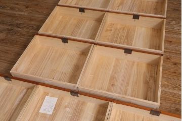中古　伝統民芸家具　岩谷堂箪笥　9段・総引九ツ抽　立長タンス(ハイチェスト、和箪笥)(R-039664)