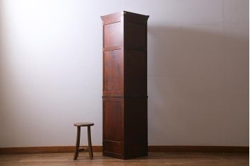 中古　松本民芸家具　シックなD型隅棚(コーナーキャビネット、ホールクロック、時計)(定価約49万円)(R-039669)