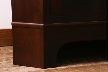 中古　松本民芸家具　シックなD型隅棚(コーナーキャビネット、ホールクロック、時計)(定価約49万円)(R-039669)