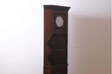 中古　松本民芸家具　シックなD型隅棚(コーナーキャビネット、ホールクロック、時計)(定価約49万円)(R-039669)