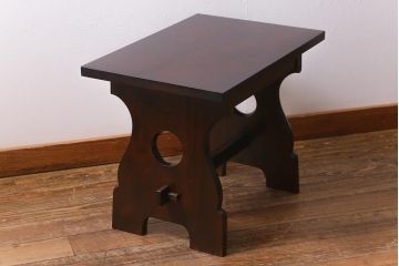 ビンテージ家具　松本民芸家具　和モダンスタイルにぴったりな12型茶卓2(サイドテーブル)(R-039672)