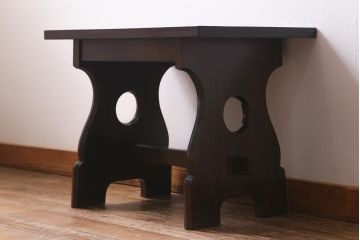 ビンテージ家具　松本民芸家具　和モダンスタイルにぴったりな12型茶卓2(サイドテーブル)(R-039672)
