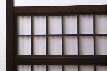 ビンテージ家具　松本民芸家具　上品な和の空間を演出する裏障子付き衝立(つい立て、パーテーション)(R-039674)