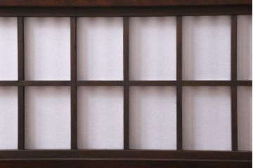ビンテージ家具　松本民芸家具　上品な和の空間を演出する裏障子付き衝立(つい立て、パーテーション)(R-039674)