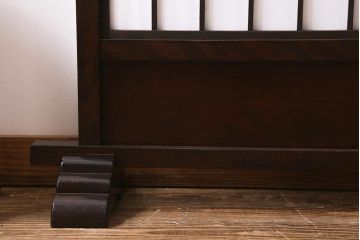 ビンテージ家具　松本民芸家具　上品な和の空間を演出する裏障子付き衝立(つい立て、パーテーション)(R-039674)