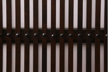 ビンテージ家具　松本民芸家具　上品な和の空間を演出する裏障子付き衝立(つい立て、パーテーション)(R-039675)