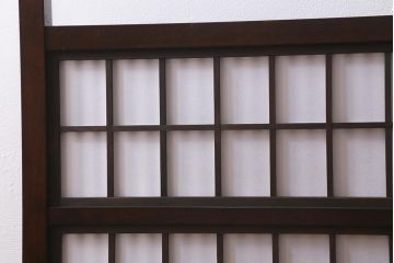 ビンテージ家具　松本民芸家具　上品な和の空間を演出する裏障子付き衝立(つい立て、パーテーション)(R-039676)