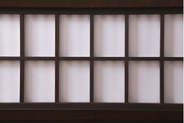 ビンテージ家具　松本民芸家具　上品な和の空間を演出する裏障子付き衝立(つい立て、パーテーション)(R-039676)